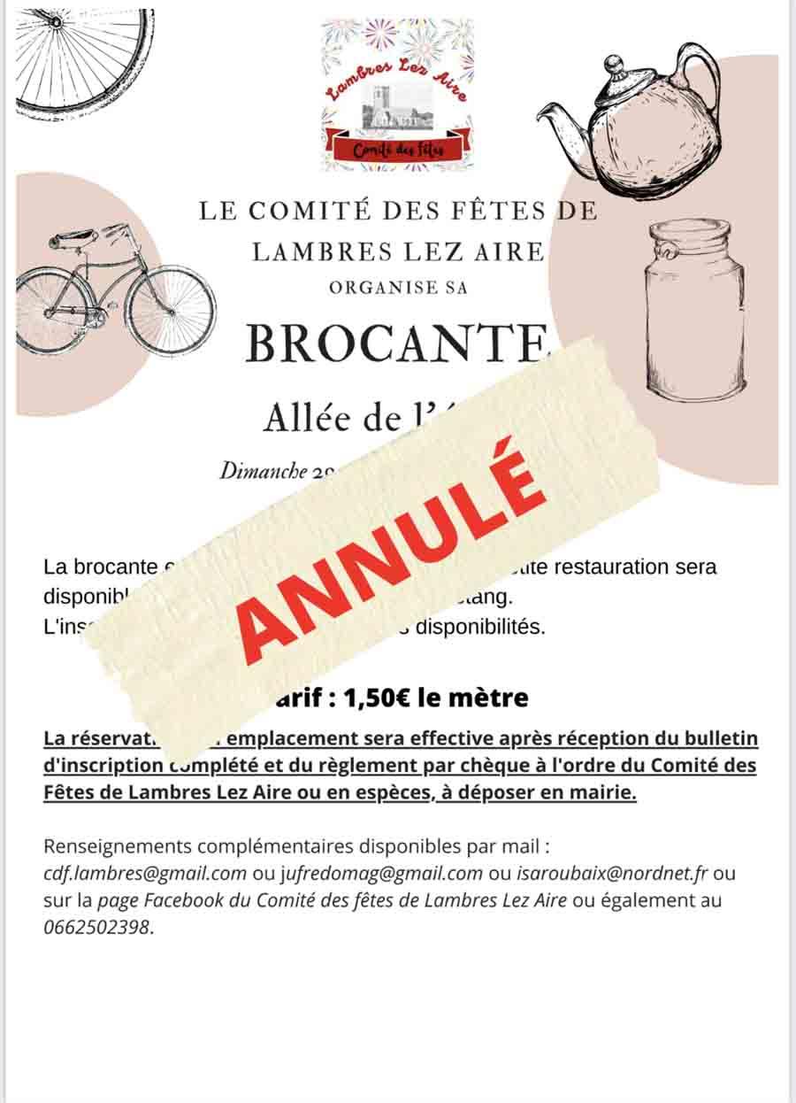 Annulation brocante