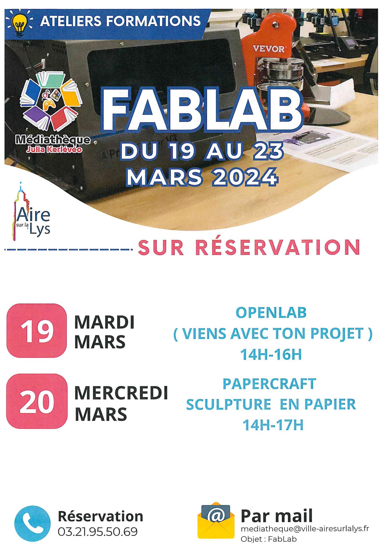 Ateliers formations du 19 mars au 20 mars 2024