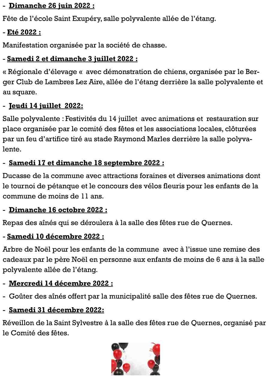 Calendrier des fe tes 2022 2