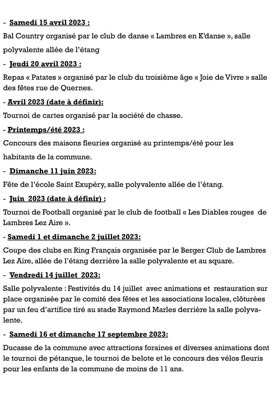 Calendrier des fetes 2023 2