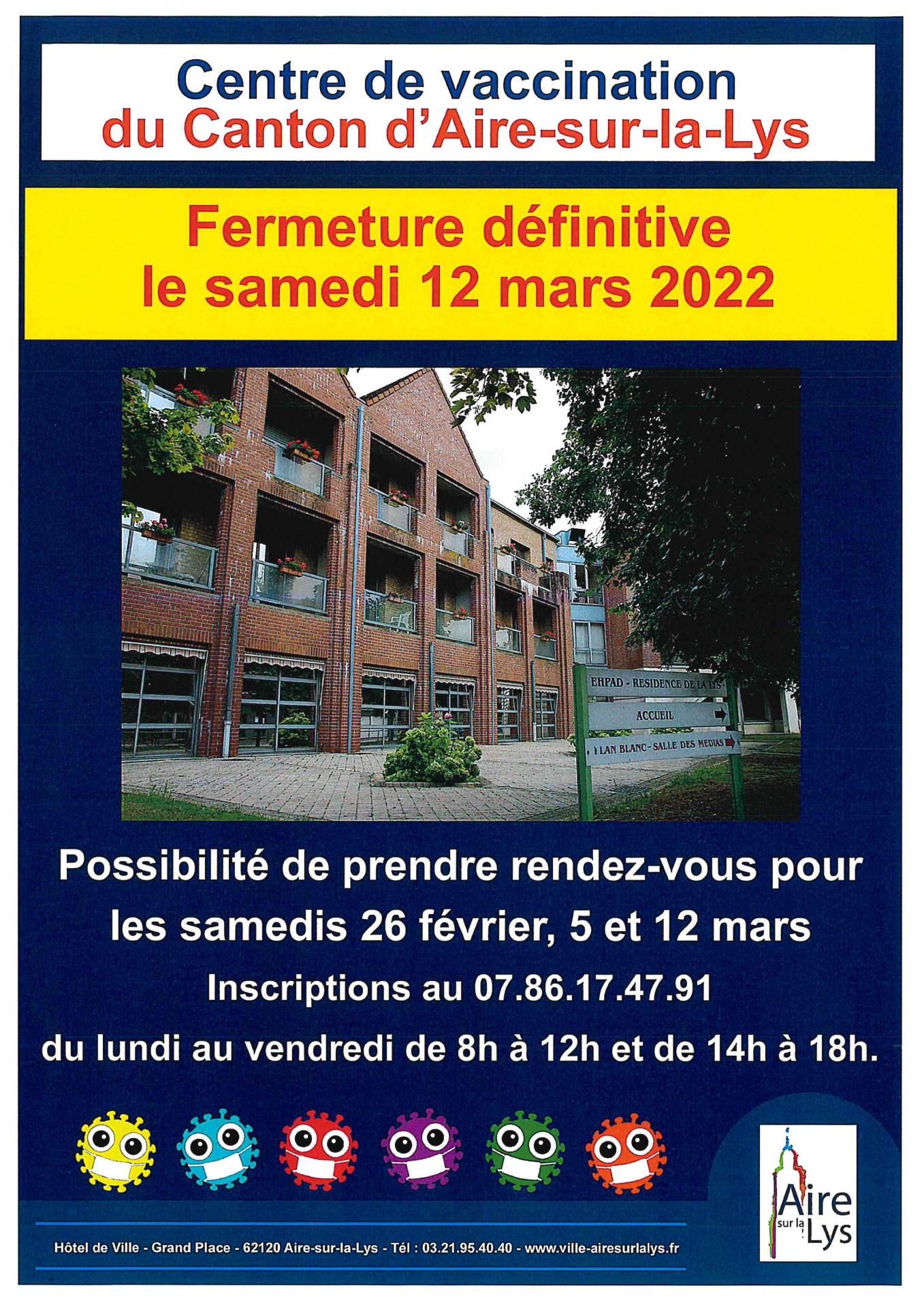 Date de fermeture du centre de vaccination