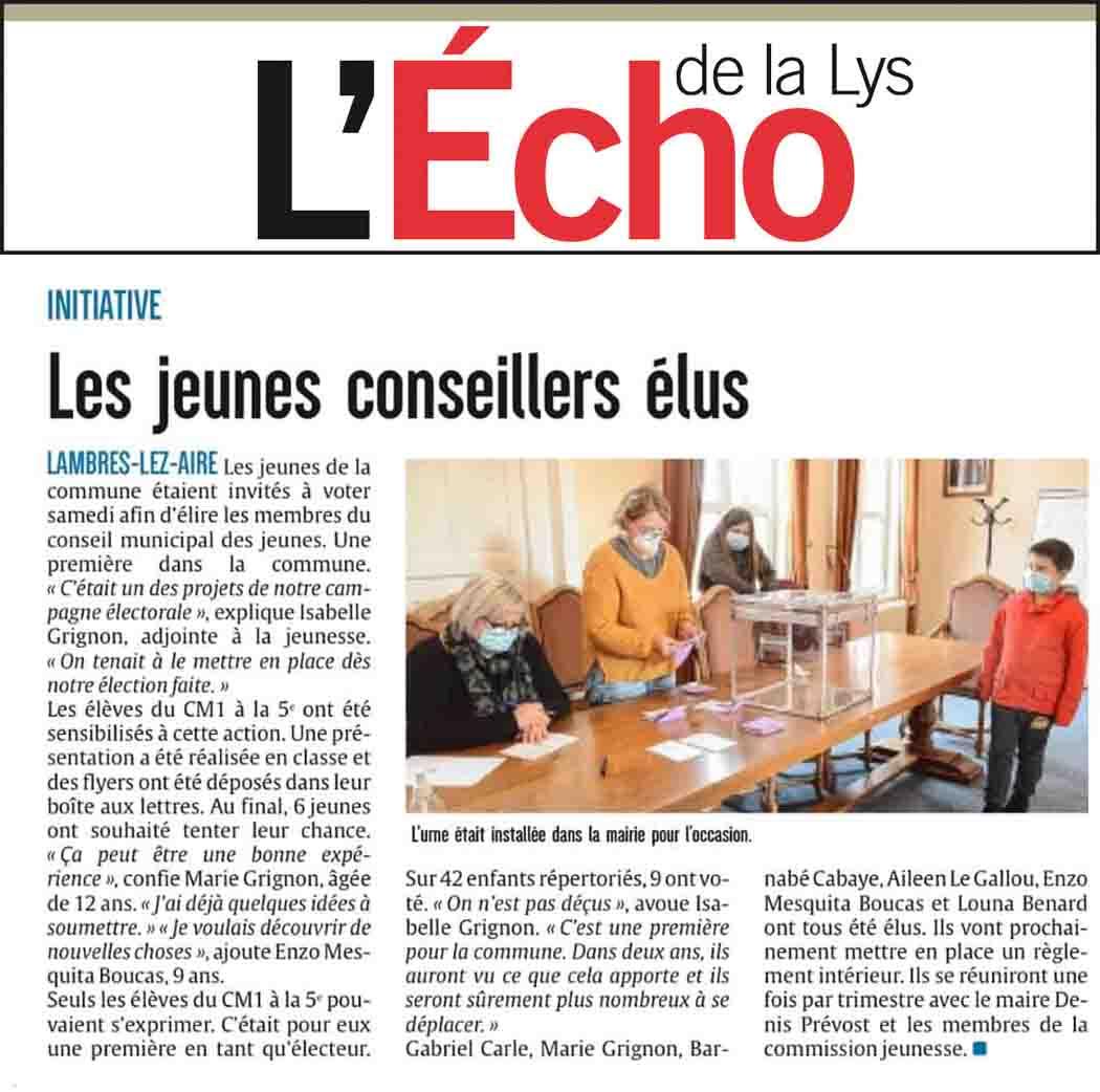 Les jeunes conseillers elus