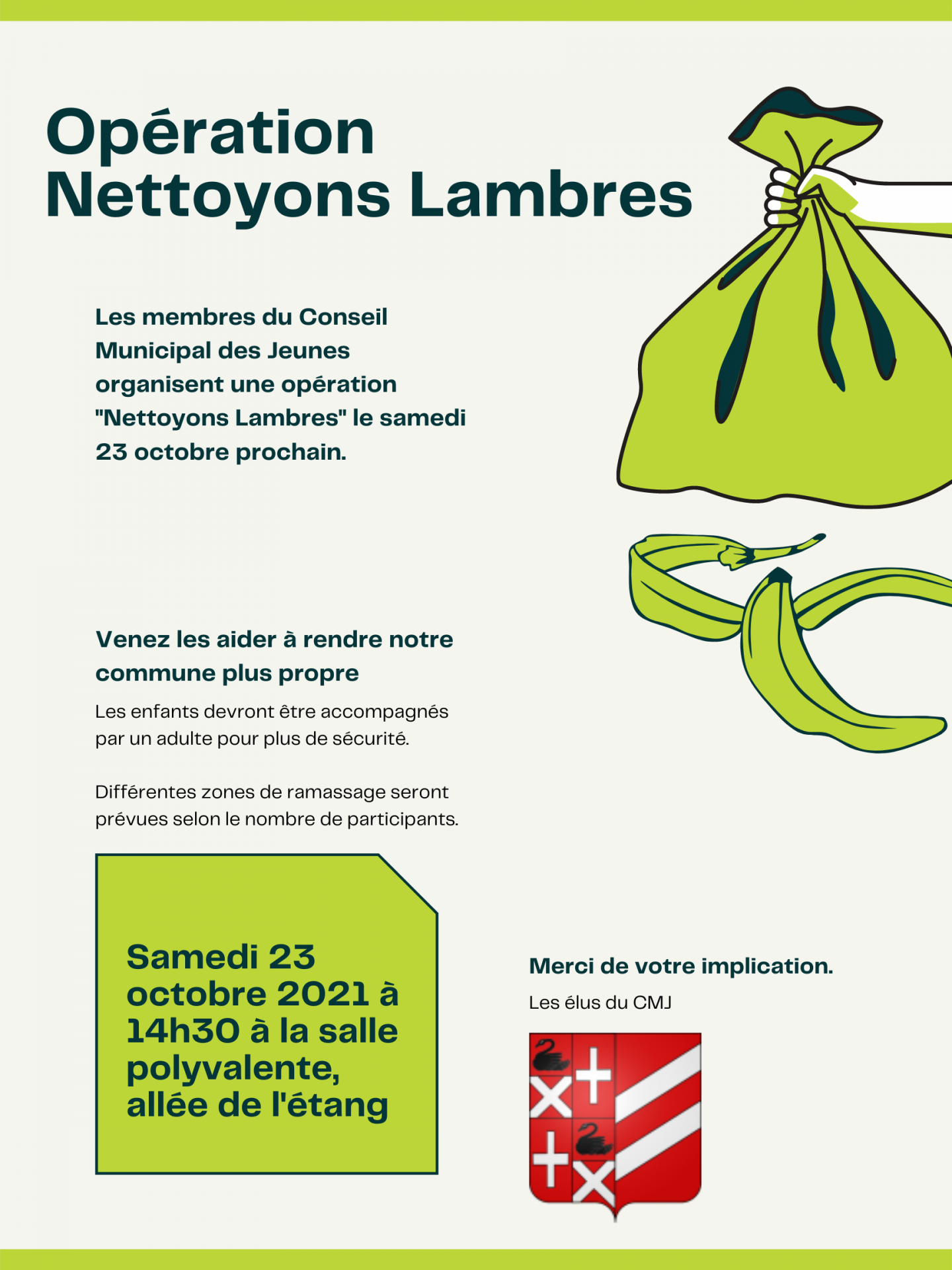 Vert pratique de chets e limination e tapes recyclage affiche