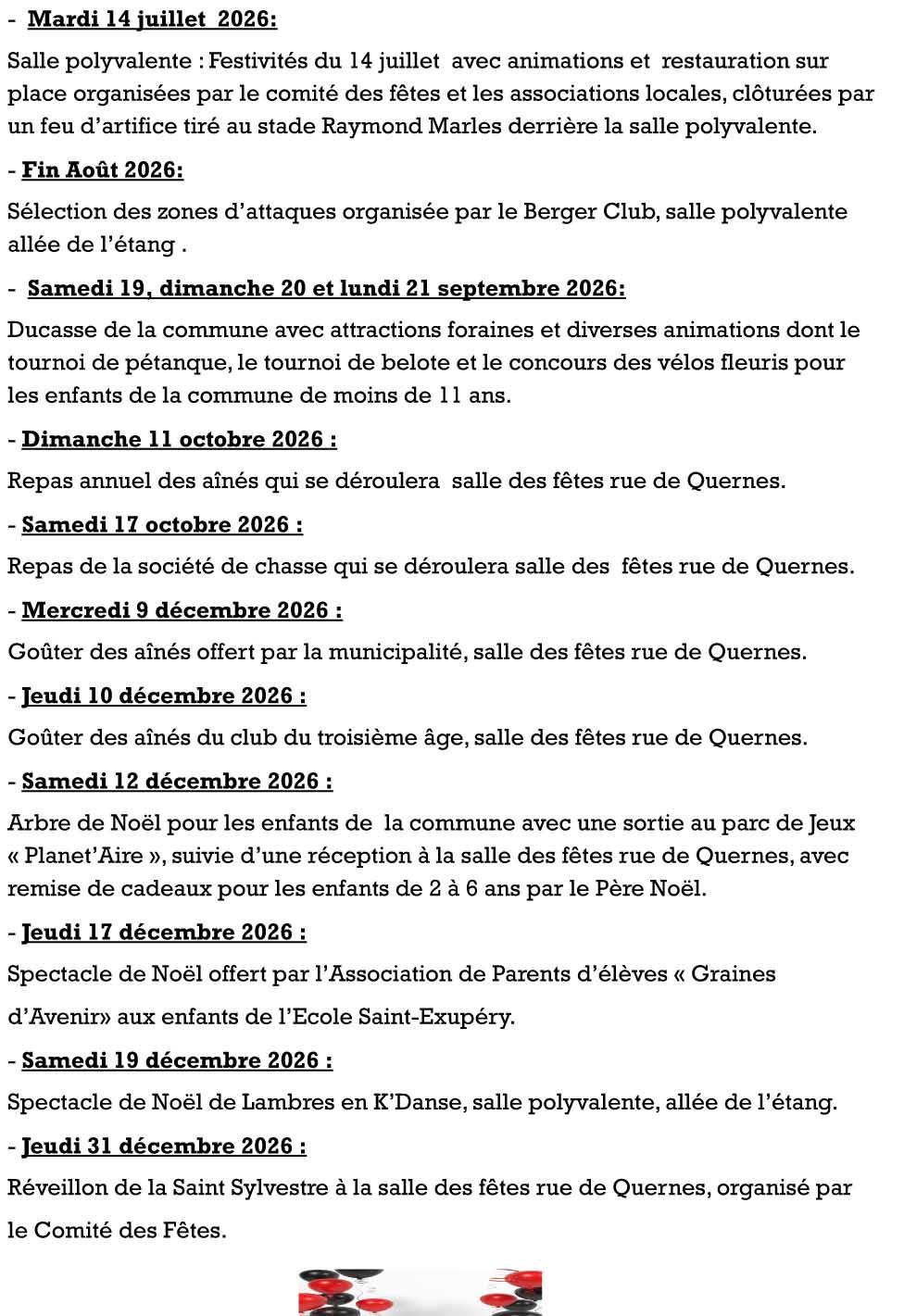 Calendrier des fetes 2026 3