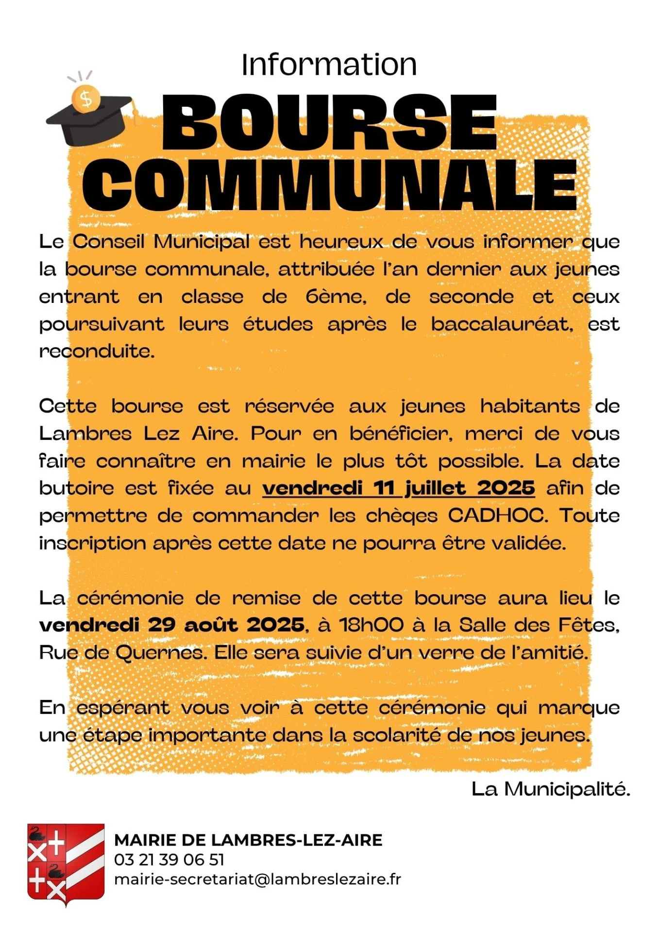Flyer bourse communale 2025